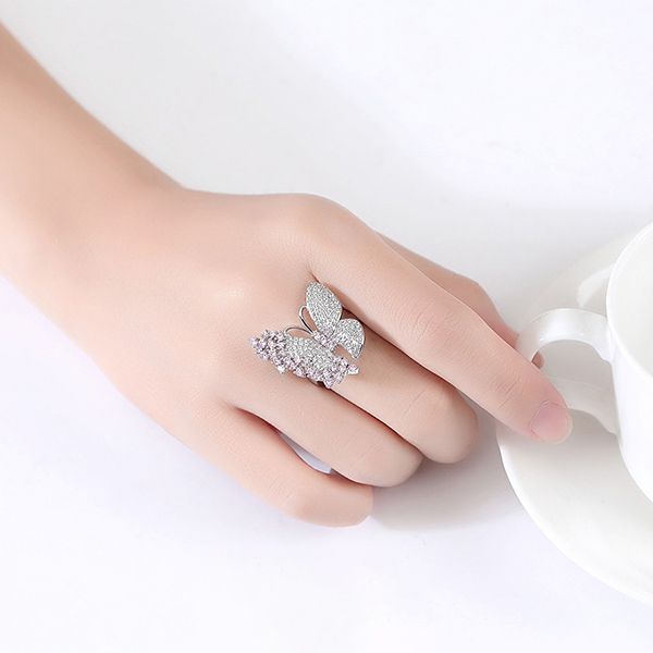 Nhẫn Nữ Kya Jewel Pink Butterfly Drop R278 Màu Bạc/Hồng - Trang sức - Vua Hàng Hiệu