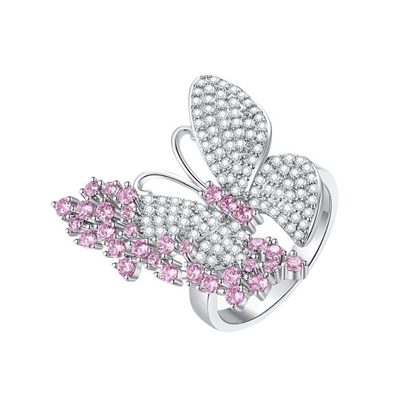 Nhẫn Nữ Kya Jewel Pink Butterfly Drop R278 Màu Bạc/Hồng - Trang sức - Vua Hàng Hiệu