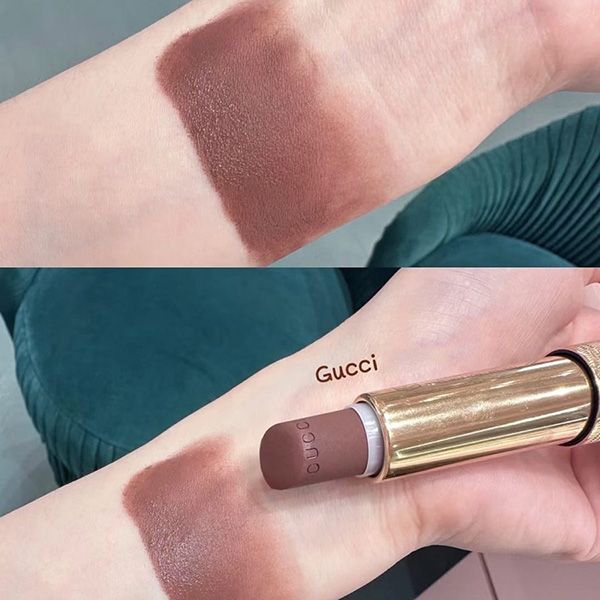 Son Gucci Rouge À Lèvres Matte Lipstick 209 Mona Leslie Cameo Màu Nâu Lạnh - Son Môi - Vua Hàng Hiệu