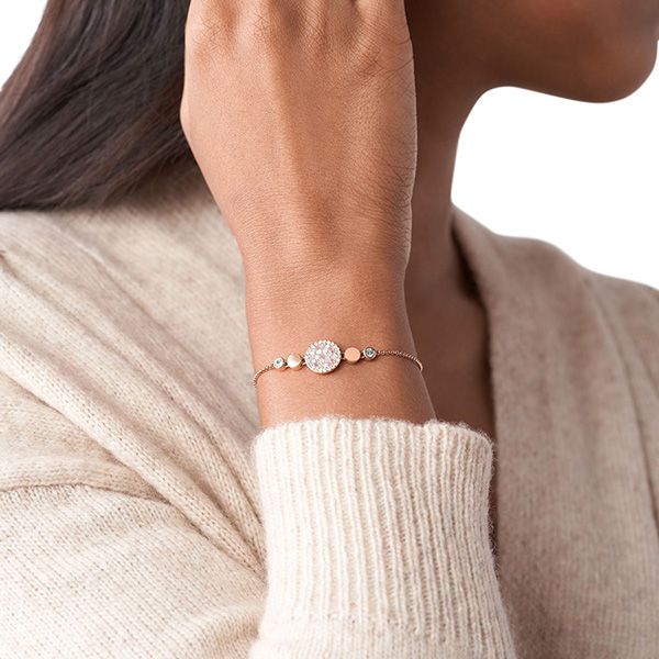 Vòng Đeo Tay Nữ Fossil Mother-of-Pearl Disc Bracelet JF02905791 Màu Vàng Hồng - Trang sức - Vua Hàng Hiệu
