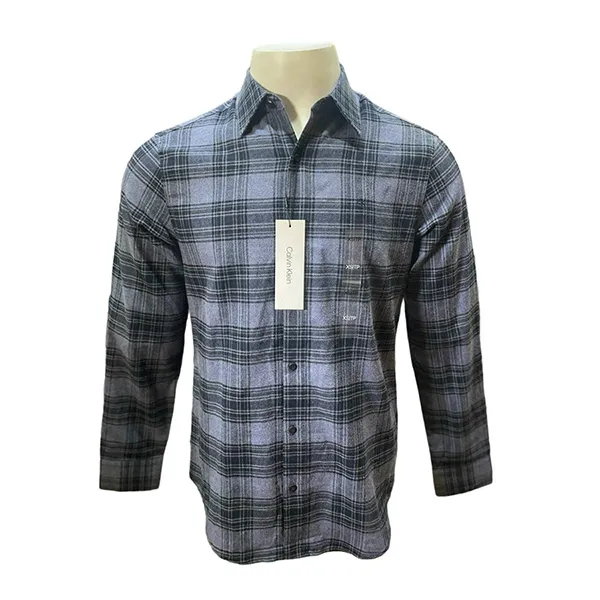 Áo Sơ Mi Dài Tay Nam Calvin Klein CK Plaid Flannel Classic Button-Down Shirt SP40590415 - GE05 Màu Xanh Kẻ Size XL - Thời trang - Vua Hàng Hiệu