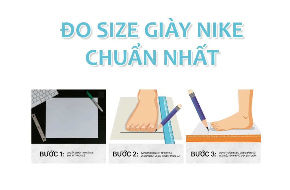 Các bước đo size giày Nike