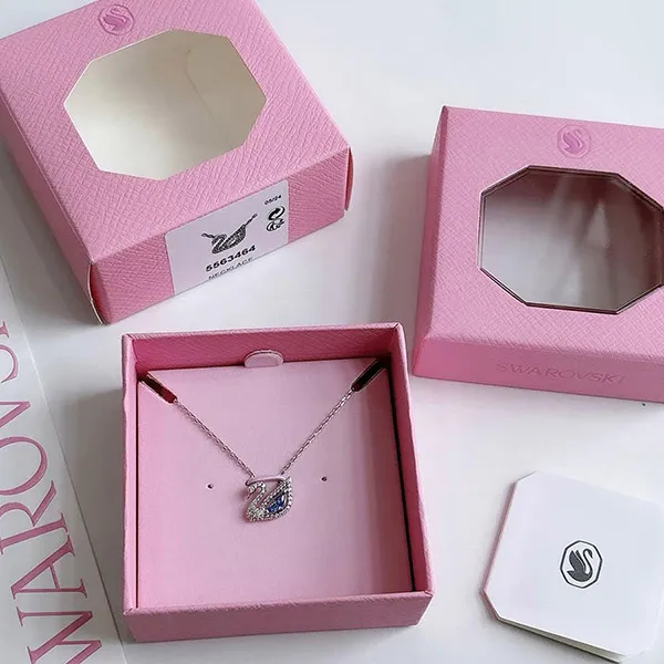 Dây Chuyền Nữ Swarovski Dazzling Swan Blue Necklace By Swarovski Bracelet 5563464 Màu Bạc (Box Hồng) - Trang sức - Vua Hàng Hiệu