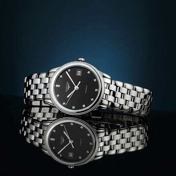 Đồng Hồ Nam Longines Flagship Diamond Watch L4.774.4.57.6 Màu Bạc/Đen - Đồng hồ - Vua Hàng Hiệu