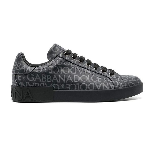 Giày Sneaker Nam Dolce & Gabbana D&G Leather Logo Màu Đen Size 40 - Giày - Vua Hàng Hiệu
