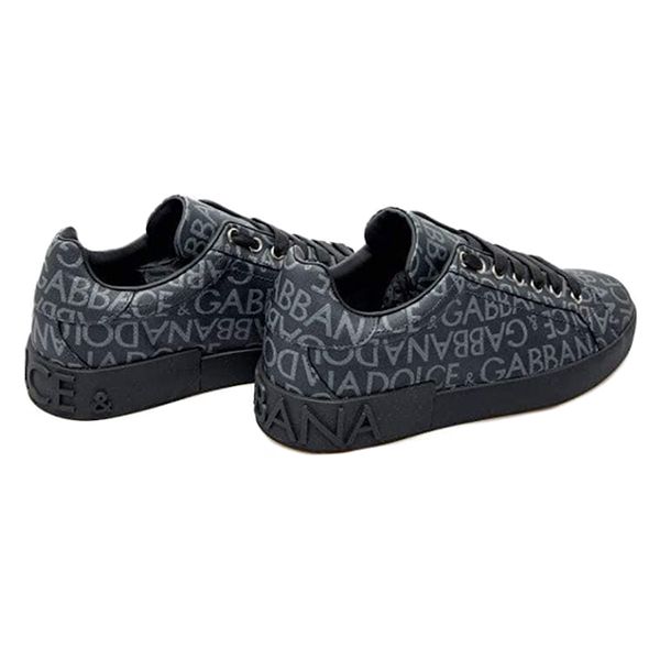 Giày Sneaker Nam Dolce & Gabbana D&G Leather Logo Màu Đen Size 40 - Giày - Vua Hàng Hiệu
