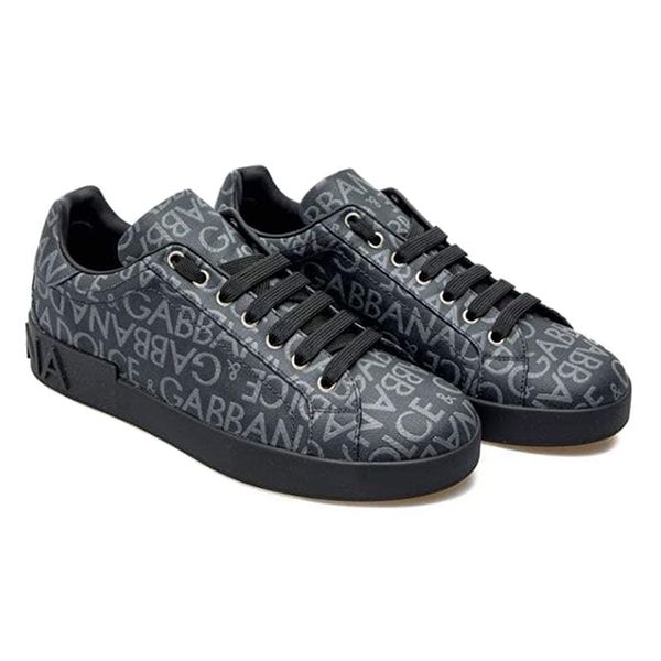 Giày Sneaker Nam Dolce & Gabbana D&G Leather Logo Màu Đen Size 40 - Giày - Vua Hàng Hiệu