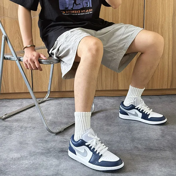 Giày Thể Thao Nike Air Jordan 1 Low Midnight Navy 553558-141 Màu Xanh Navy Size 43 - Giày - Vua Hàng Hiệu