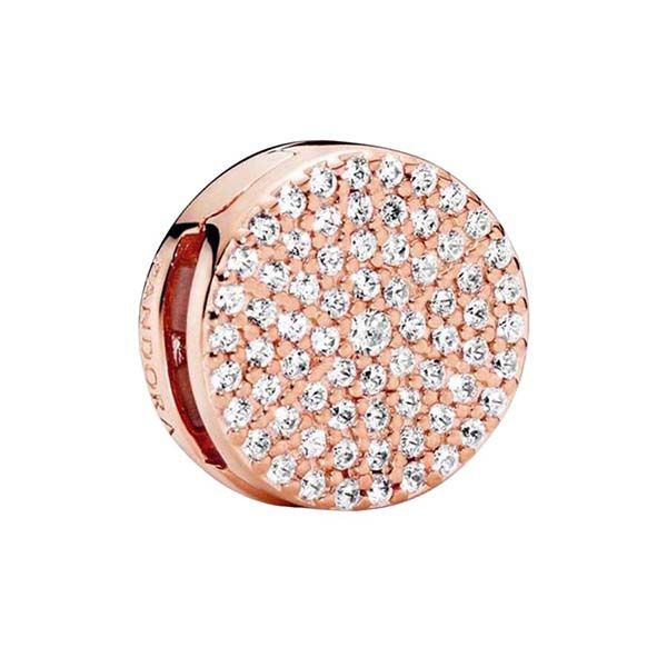 Hạt Vòng Charm Pandora Clip Charm In 14k Rose Gold-Plated 787583CZ Màu Vàng Hồng - Trang sức - Vua Hàng Hiệu