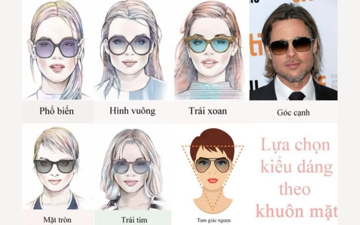 Mặt tam giác ngược đeo kính gì? Mẫu kính đẹp cho mặt tam giác