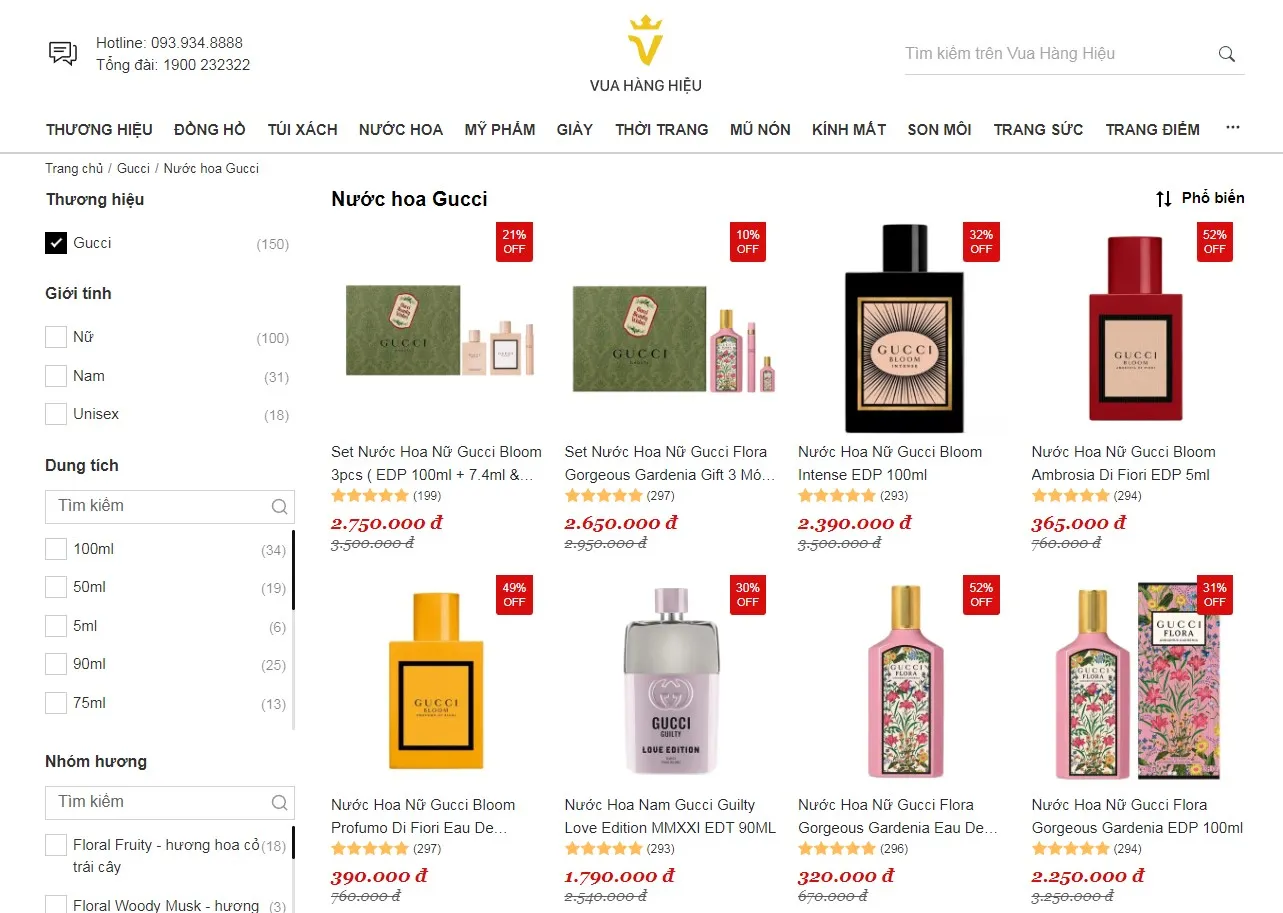 Mua nước hoa Gucci tại Vua Hàng Hiệu