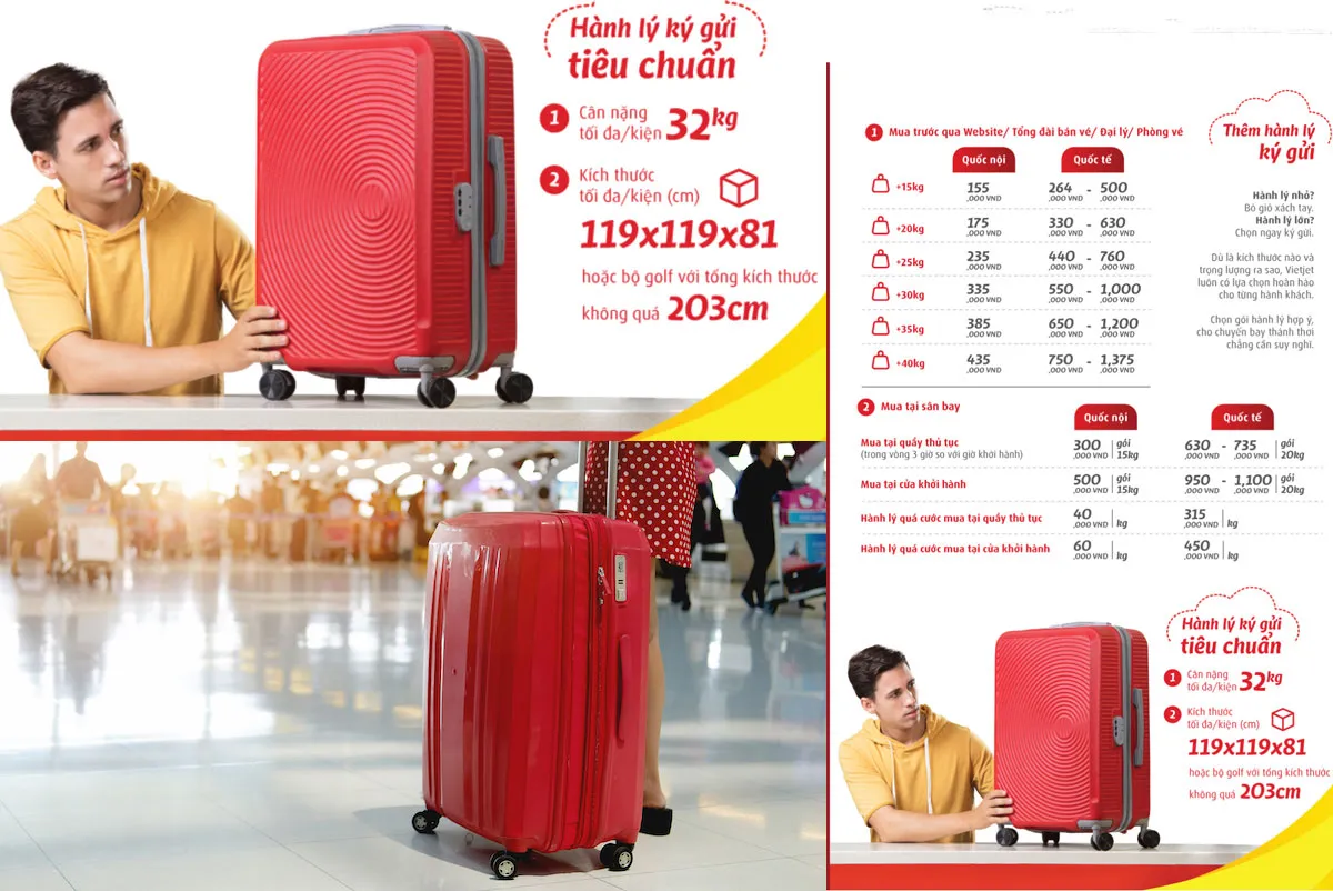Quy định về kích thước hành lý ký gửi của các hãng hàng không