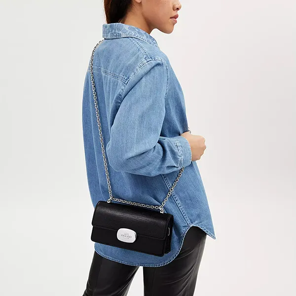 Túi Đeo Chéo Nữ Coach Eliza Flap Crossbody Bag CR106 Màu Đen - Túi xách - Vua Hàng Hiệu