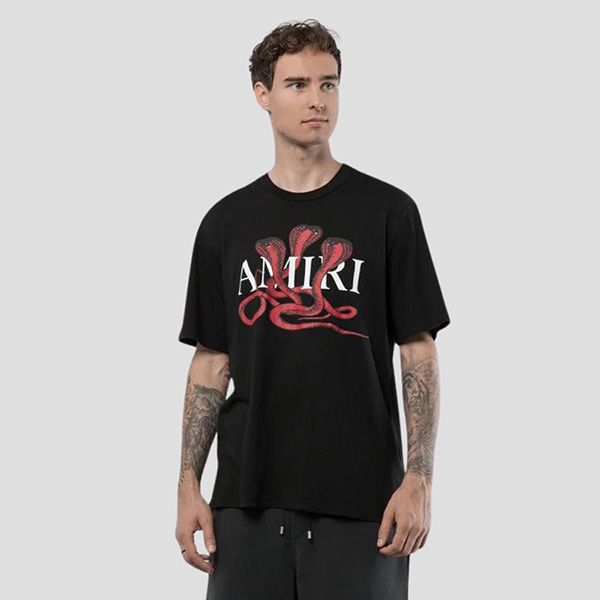 Áo Phông Nam Amiri In Black With Logo Snake Printed AMJYTE1086 Tshirt Màu Đen Size S - Thời trang - Vua Hàng Hiệu