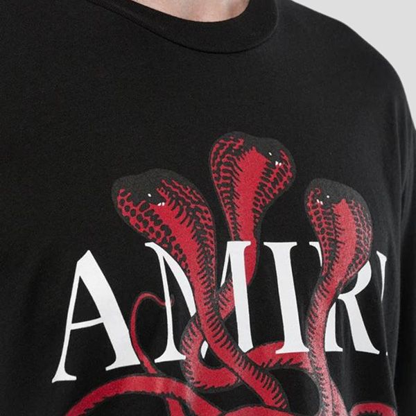 Áo Phông Nam Amiri In Black With Logo Snake Printed AMJYTE1086 Tshirt Màu Đen Size S - Thời trang - Vua Hàng Hiệu