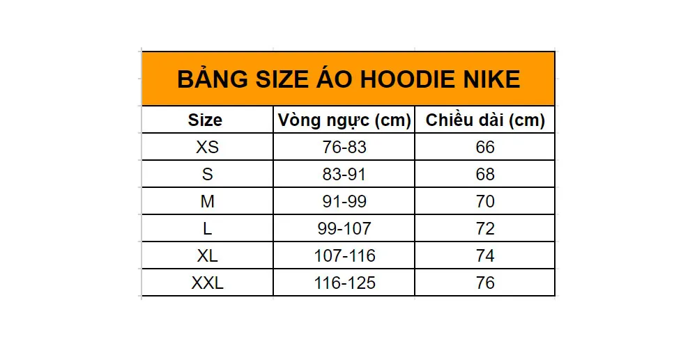 Chi tiết bảng size áo hoodie nam nữ chuẩn xác cập nhật 2025
