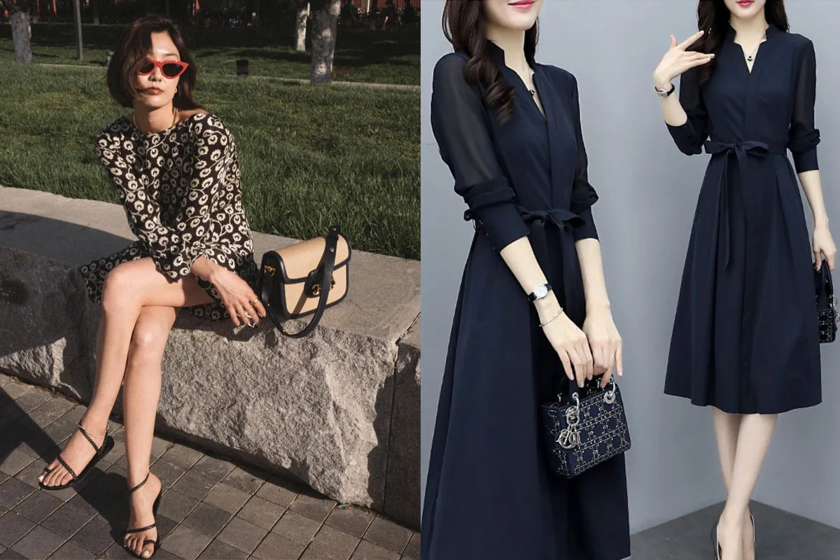 Váy họa tiết tối màu cho phái nữ