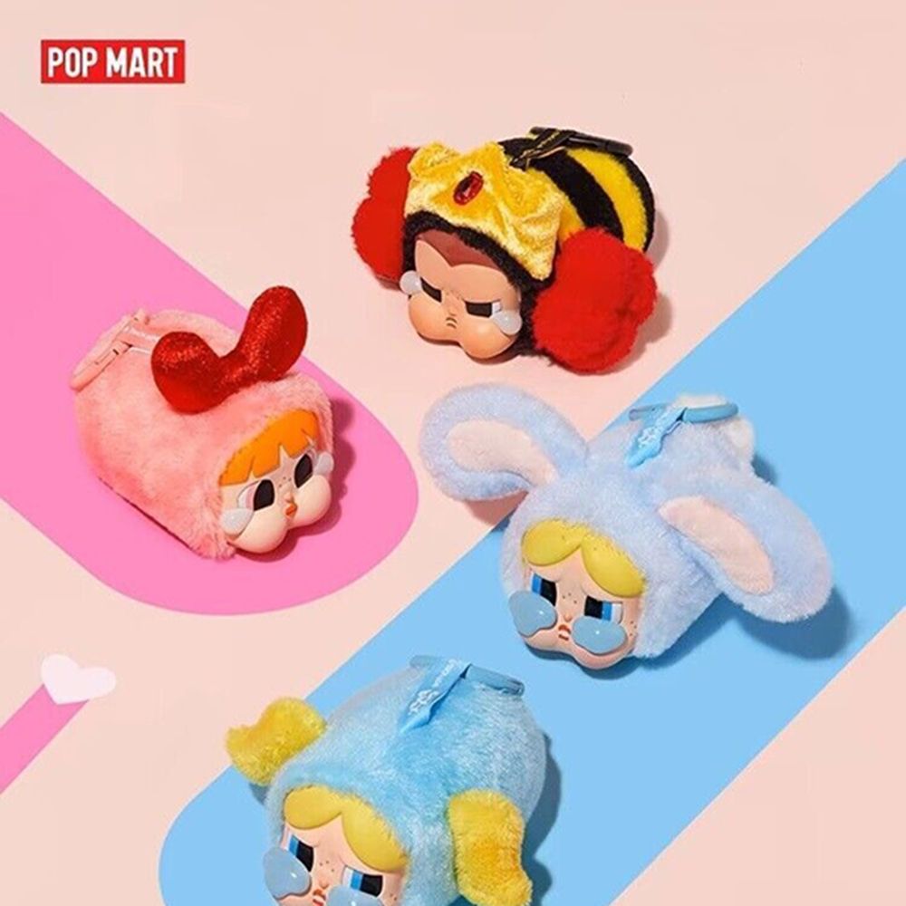 Móc Khóa Pop Mart Crybaby × Powerpuff Girls Series Vinyl Face Plush Bunny Bubbles Màu Hồng Xanh - Phụ kiện - Vua Hàng Hiệu