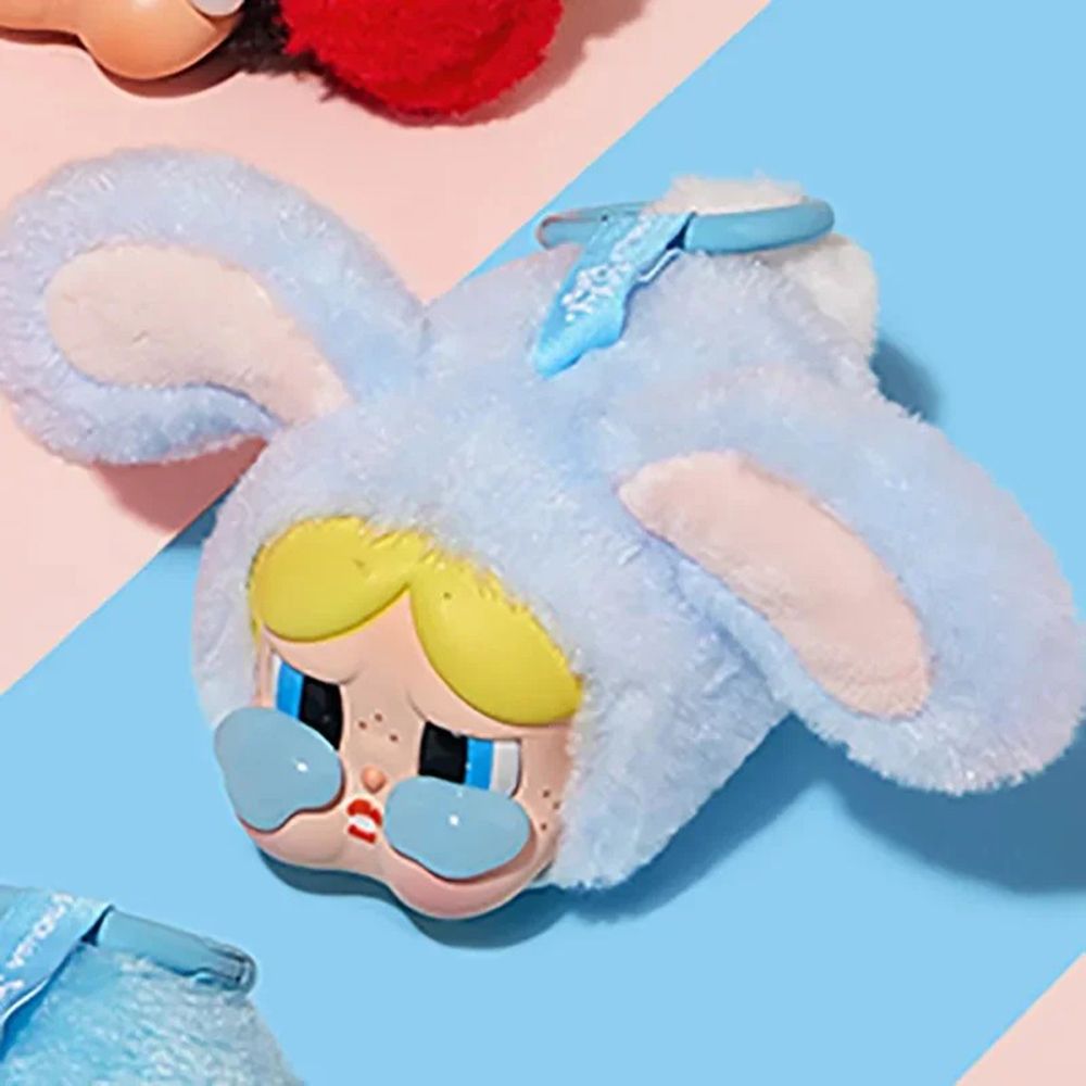 Móc Khóa Pop Mart Crybaby × Powerpuff Girls Series Vinyl Face Plush Bunny Bubbles Màu Hồng Xanh - Phụ kiện - Vua Hàng Hiệu