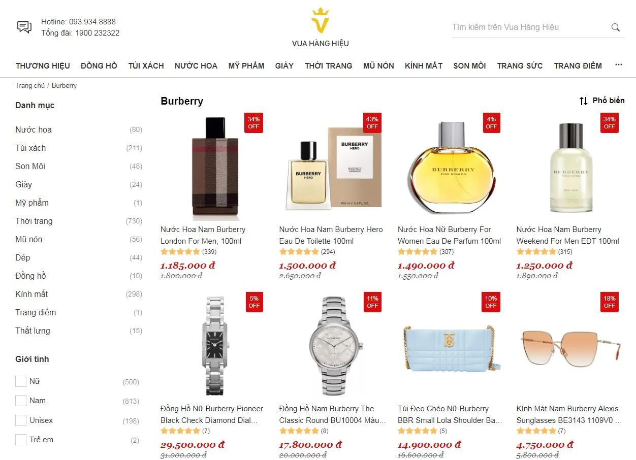 Mua đồ Burberry chính hãng tại Vua Hàng Hiệu