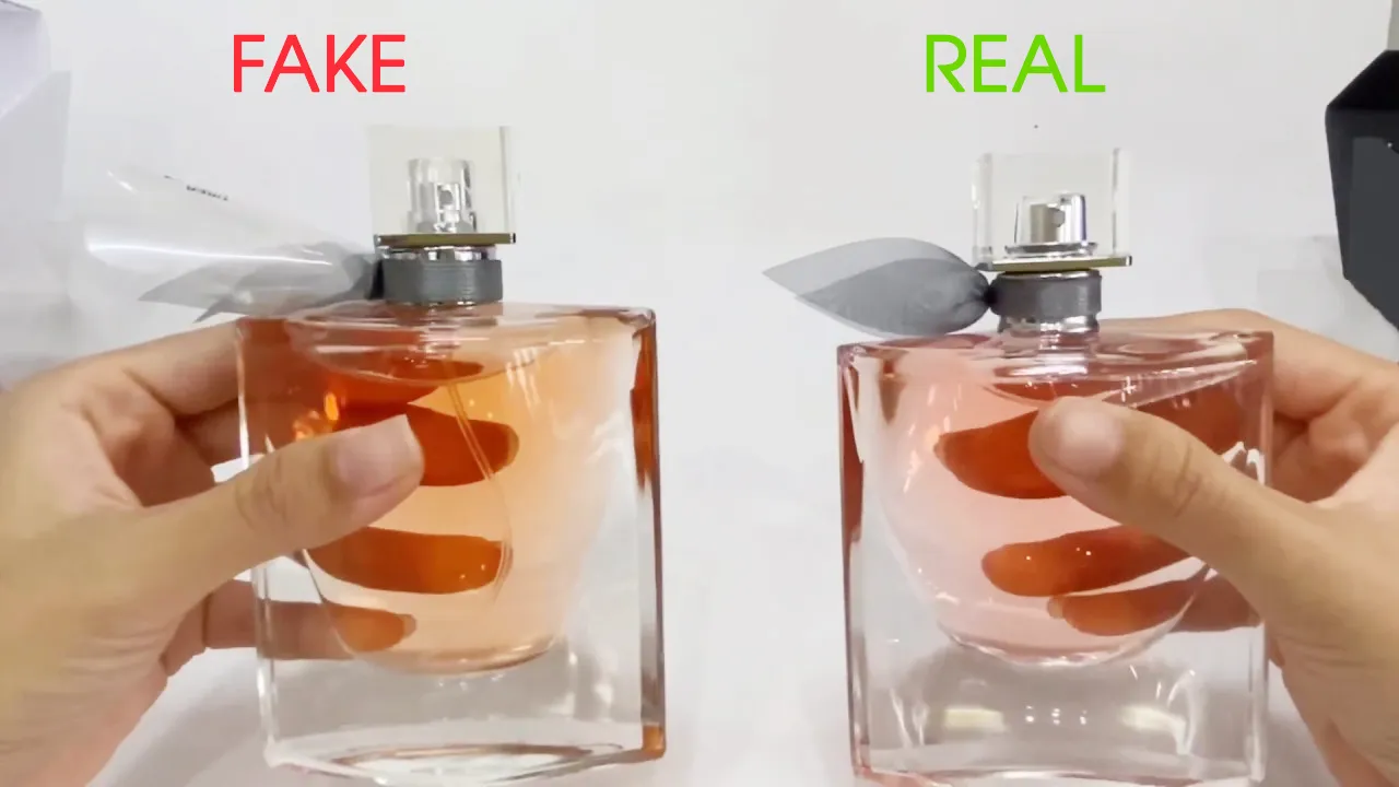 Phân biệt Lancome thật giả qua nắp chai và màu sắc nước hoa