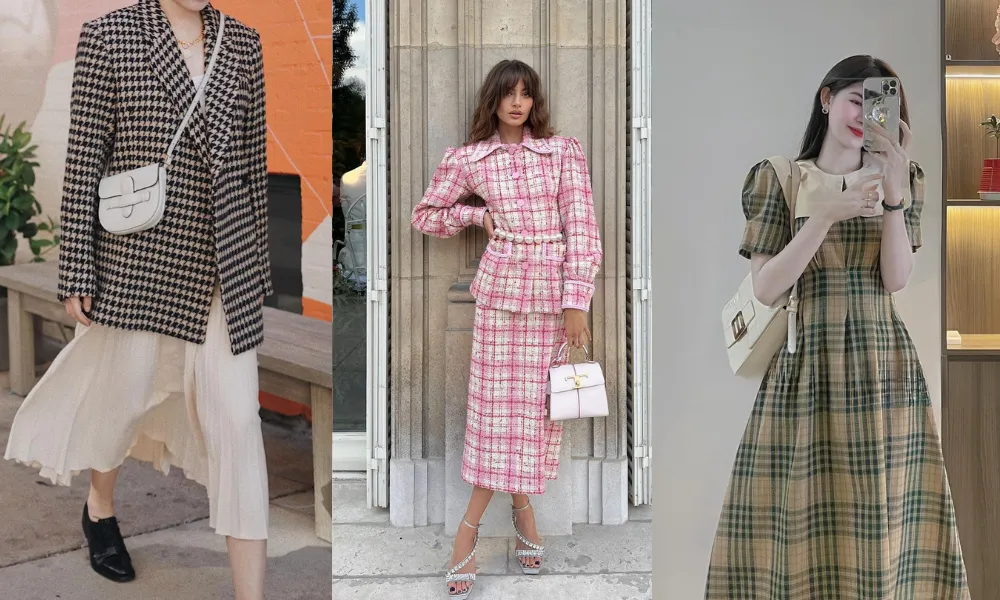 Túi xách màu trắng phối caro giúp bạn cá tính, trẻ trung hơn mỗi ngày (Nguồn Internet)