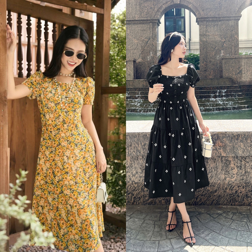 Mix túi xách màu trắng cùng trang phục hoa giúp bạn trở nên tinh tế, nhẹ nhàng (Nguồn Internet)