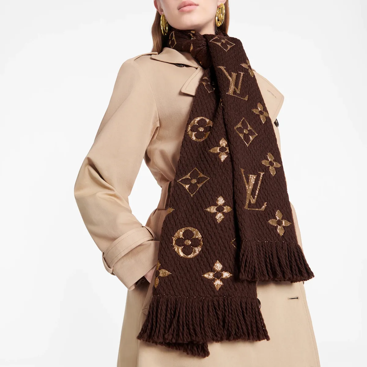 Khăn Quàng Cổ Louis Vuitton Logomania Shine Scarf
