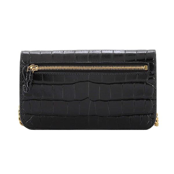 Túi Đeo Chéo Nữ Balenciaga Touch B Crocodile Embossed Leather Crossbody Bag Màu Đen - Túi xách - Vua Hàng Hiệu