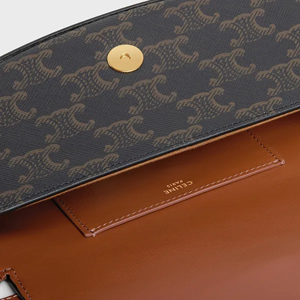 Túi Đeo Chéo Nữ Celine Clutch On Strap Tabou Màu Nâu Đen - Túi xách - Vua Hàng Hiệu