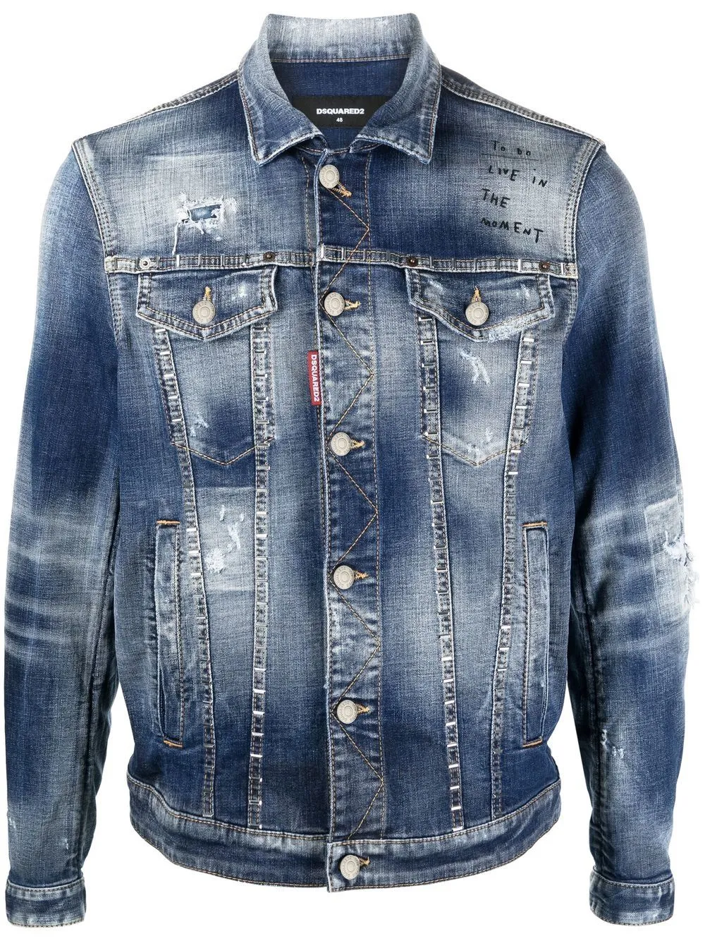 Áo Khoác Denim Dsquared2 Distressed