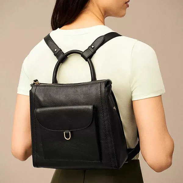 Balo Nữ Fossil Parker Leather Small Backpack ZB1797001 Màu Đen - Túi xách - Vua Hàng Hiệu