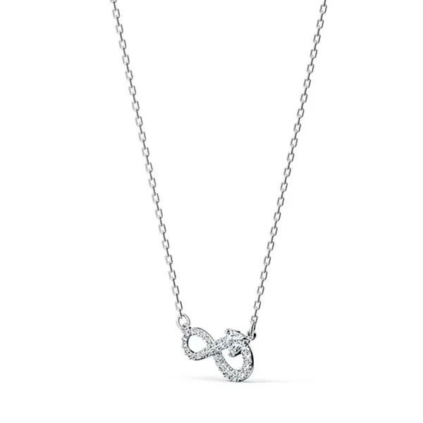 Dây Chuyền Nữ Swarovski Infinity Necklace Infinity, White, Rhodium Plated 5520576 Màu Bạc (Box Hồng) - Trang sức - Vua Hàng Hiệu