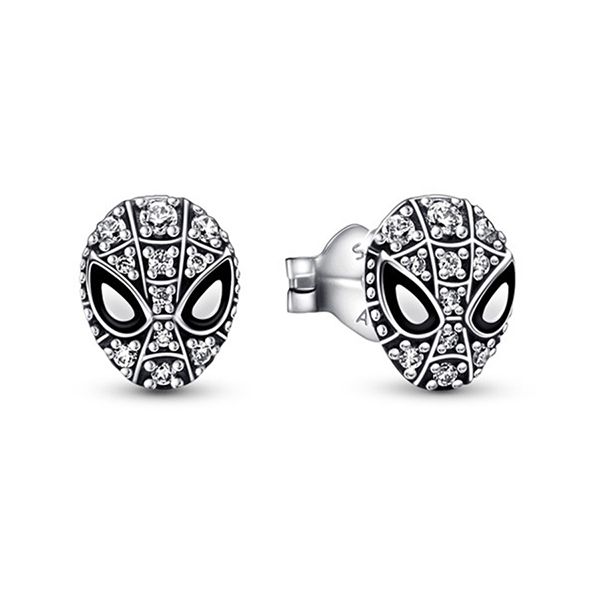 Khuyên Tai Nữ Pandora Marvel Spider-Man Mask Pavé Stud Earrings 292354C01 Màu Bạc - Trang sức - Vua Hàng Hiệu