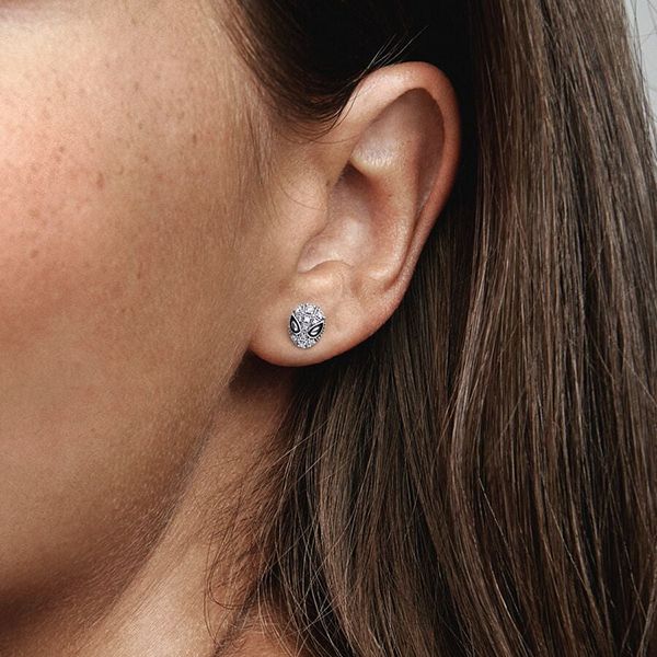 Khuyên Tai Nữ Pandora Marvel Spider-Man Mask Pavé Stud Earrings 292354C01 Màu Bạc - Trang sức - Vua Hàng Hiệu