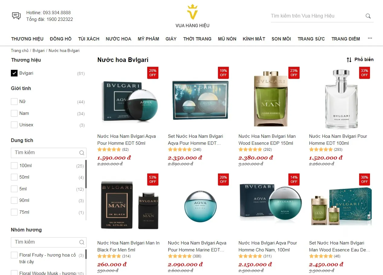 Mua Nước Hoa Bvlgari Chính Hãng Tại Vua Hàng Hiệu