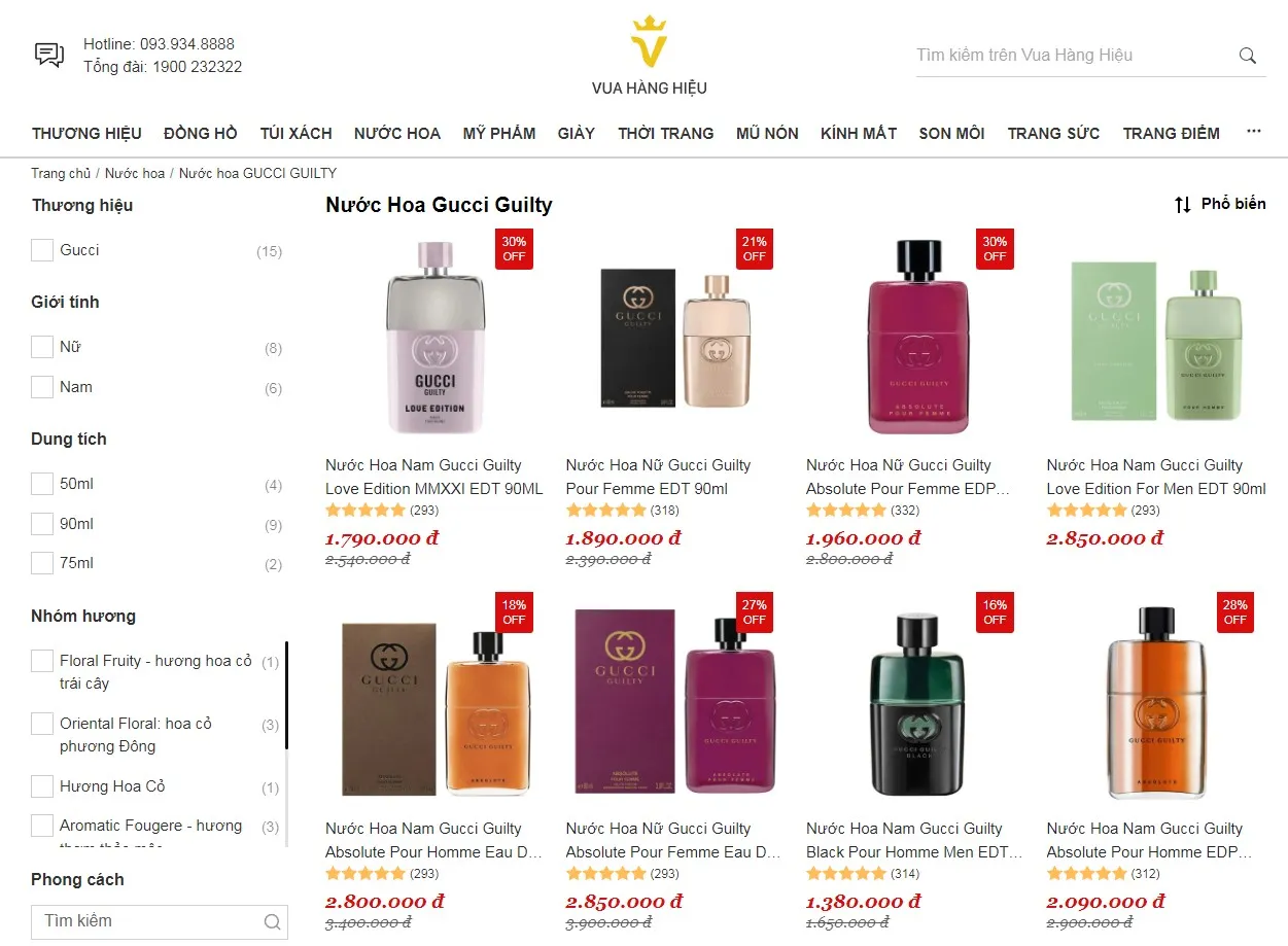 Mua Nước Hoa Gucci Guilty Chính Hãng Tại Vua Hàng Hiệu