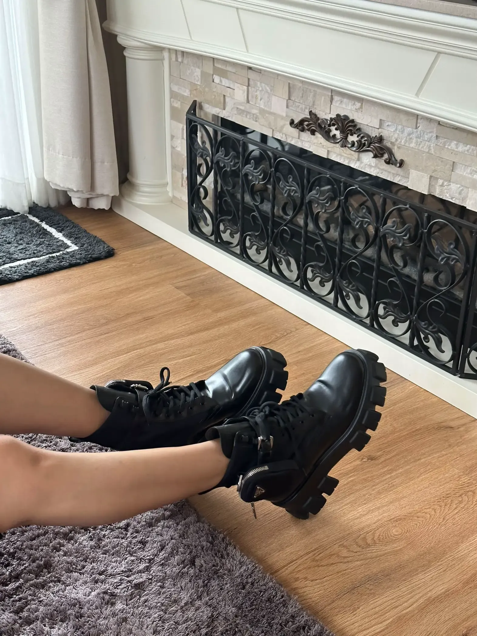 Giày Prada Monolith Combat Boots