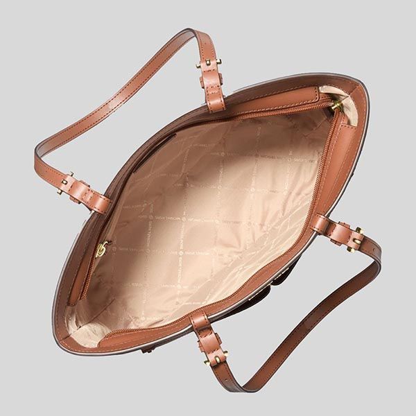Túi Tote Nữ Michael Kors MK Jet Set Medium Pocket Tote Bag 35F3GTVT8B Màu Nâu - Túi xách - Vua Hàng Hiệu