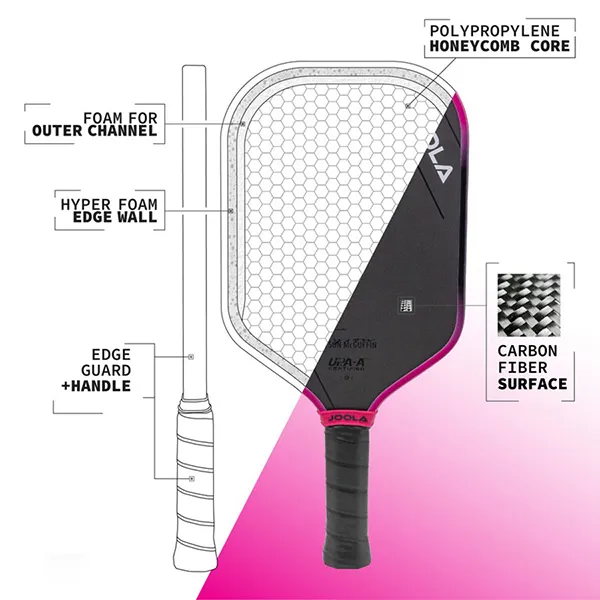 Vợt Pickleball Joola Tyson Magnus 3S 14mm Paddle Màu Đen/Hồng - Pickleball - Vua Hàng Hiệu