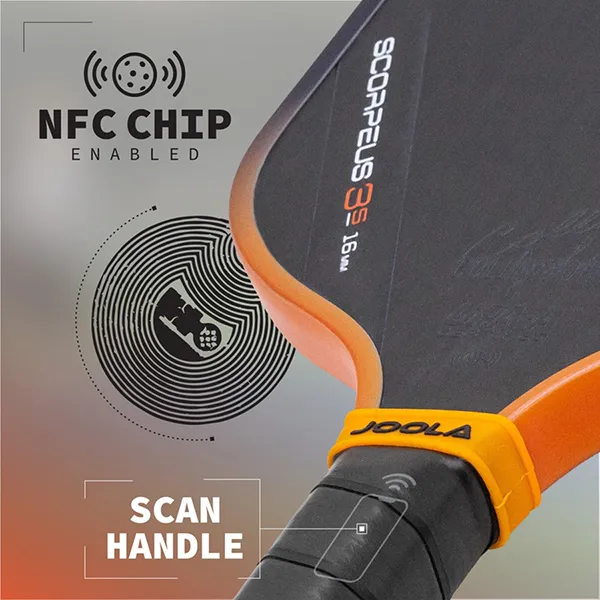 Vợt Pickleball Joola Collin Johns Scorpeus 3S 16mm Paddle Màu Đen/Cam - Pickleball - Vua Hàng Hiệu