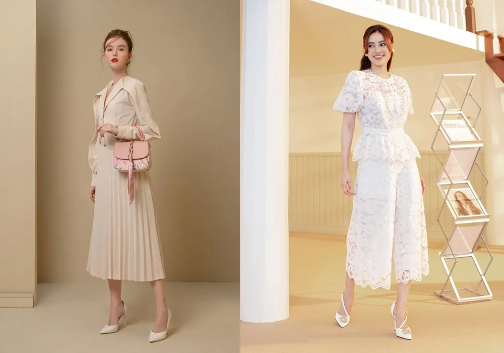 Top 10 giày cao gót màu trắng dễ đeo, tôn dáng, hợp nhiều phong cách - 12