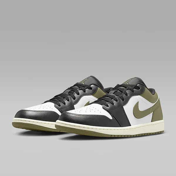 Giày Thể Thao Nam Nike Air Jordan 1 Low Black White Medium Olive 553558-092 Phối Màu Size 40 - Giày - Vua Hàng Hiệu
