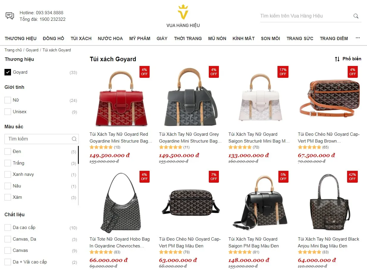 Mua Túi Xách Goyard Chính Hãng Tại Vua Hàng Hiệu