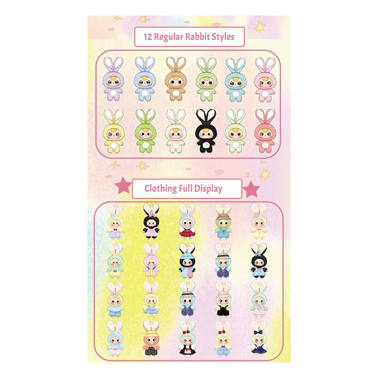 Set Móc Khóa Baby Three Macaron Cute Bunny Series Plush Blind Box Phối Màu - Phụ kiện - Vua Hàng Hiệu