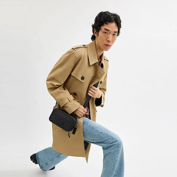 Túi Đeo Chéo Nam Coach Wyatt Crossbody Bag In Signature Canvas CW365 Màu Đen - Túi xách - Vua Hàng Hiệu