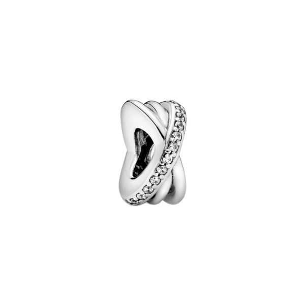Hạt Vòng Charm Pandora Sparkling & Polished Lines Spacer Charm 791994CZ Màu Bạc - Trang sức - Vua Hàng Hiệu