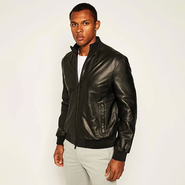 Áo Khoác Nam Emporio Armani Leather Jacket Regular Fit O1B51P Màu Đen Size XS - Thời trang - Vua Hàng Hiệu