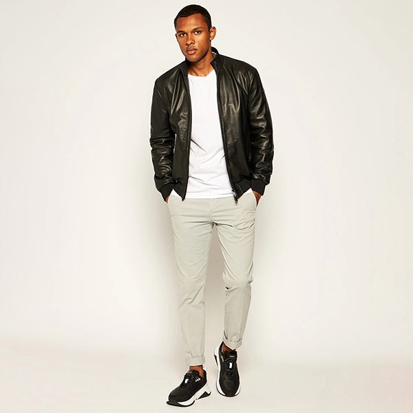 Áo Khoác Nam Emporio Armani Leather Jacket Regular Fit O1B51P Màu Đen Size XS - Thời trang - Vua Hàng Hiệu