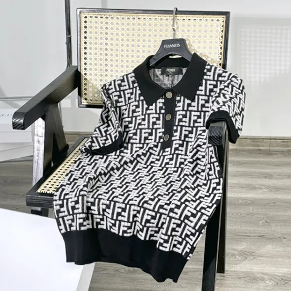 Áo Polo Len Nam Fendi FF Logo All Over Wool Short Sleeve FZC349 AR85 F04V6 Màu Đen Size 48 - Thời trang - Vua Hàng Hiệu
